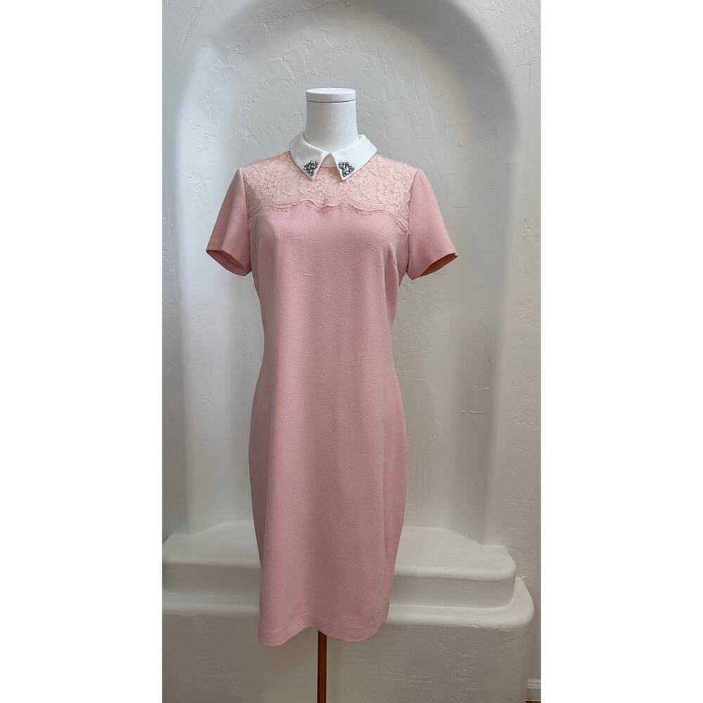 Karl Lagerfeld Paris Blush Pink Lace trim Collar Dress – Size 4
